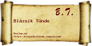 Blázsik Tünde névjegykártya