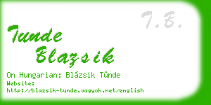 tunde blazsik business card